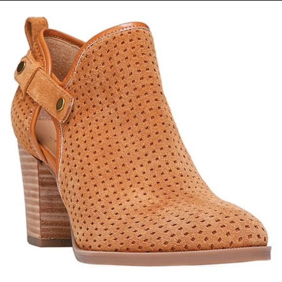 FRANCO SARTO Camel Brown Suede Leather Dakota Women's Ankle Boots Size 8M - Picture 1 of 10